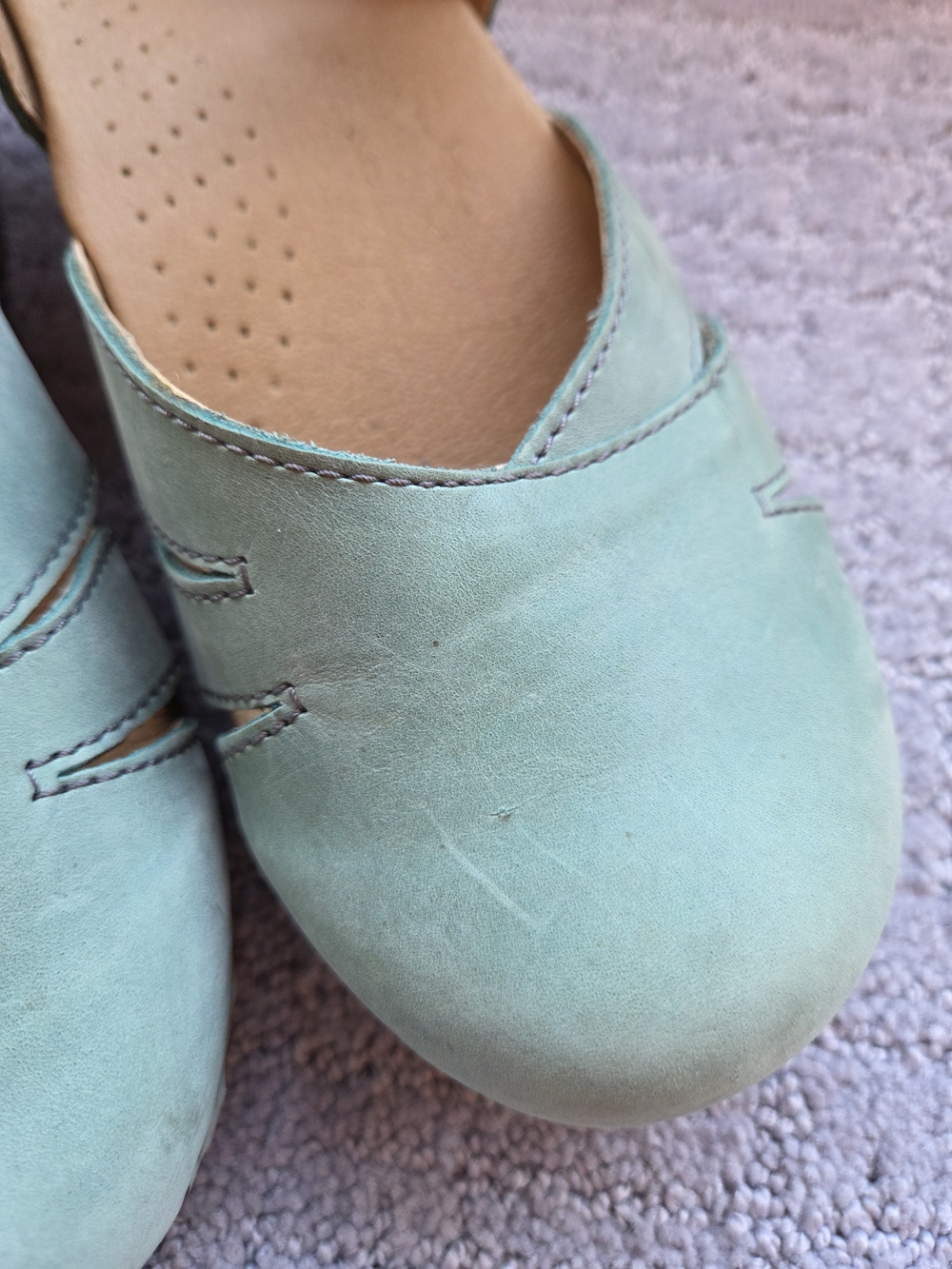 Sanita Margrethe Leather Slingback Clogs- Aqua Blue Size 39 - Picture 7 of 11
